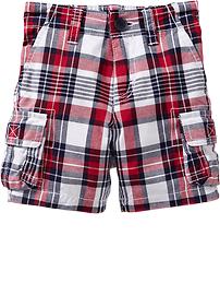 Madras-Plaid Cargo Shorts for Baby