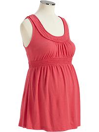Maternity Pleated-Yoke Tanks