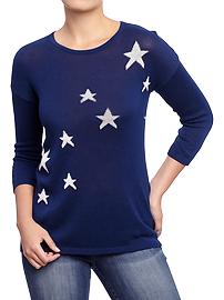 Women's Lightweight Star-Graphic Sweaters