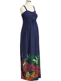 Maternity Border-Print Maxi Tank Dresses