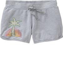 Girls Embellished-Graphic Terry Shorts