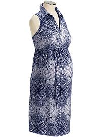 Maternity Paisley Poplin-Crepe Dresses