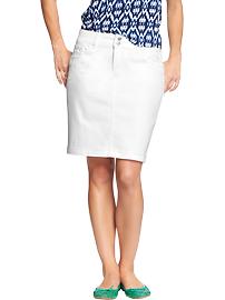 Women's White Denim Pencil Skirts