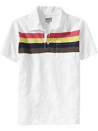 Boys Mixed-Stripe Slub-Knit Polos