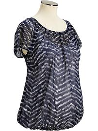 Maternity Printed Chiffon Keyhole Blouses