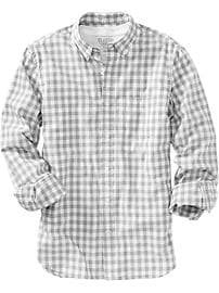 Men's Slim-Fit Gingham Shirts