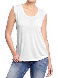 Women's Striped Dip-Dye Sleeveless Tops