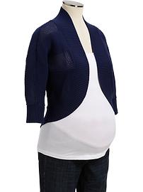 Maternity Open-Knit Cropped Cardis