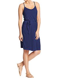 Women's V-Neck Tie-Waist Jersey Tanks