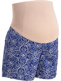 Maternity Smooth Panel Printed Shorts (5 1/2")