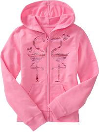 Girls Embellished Graphic Hoodies