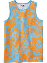 Boys Floral-Print Tanks