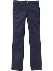Girls Stretch Skinny Khaki Uniform Pants
