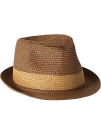 Men's Two-Tone Straw Fedoras