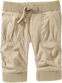 Jersey-Trim Drawstring Capris for Baby