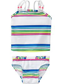 Striped Double-Strap Tankinis for Baby
