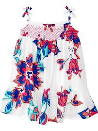 Smocked Floral-Print Sundresses for Baby