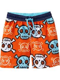 Skull-Print Swim Trunks for Baby