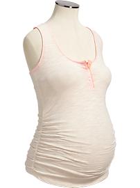 Maternity Slub-Knit Henley Tanks