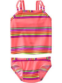 Doubled-Strap Stripe Tankinis for Baby