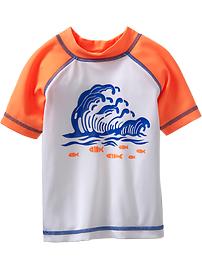 Wave-Graphic Rashguards for Baby