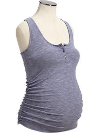 Maternity Thin-Stripe Henley Tanks