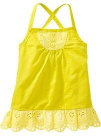 Eyelet-Trim Poplin Tops for Baby