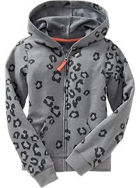 Girls Animal-Print Fleece Hoodies