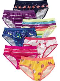 Girls Printed Hipster 7-Packs