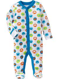 Printed-Footed One-Pieces for Baby