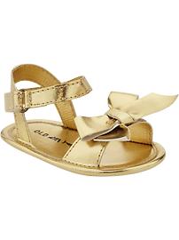 Metallic Bow-Tie Sandals for Baby
