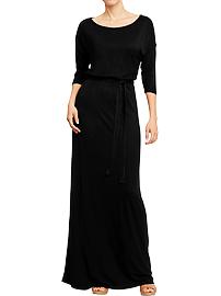 Women's Belted Jersey Maxi Dresses