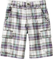 Boys Plaid Cargo Shorts