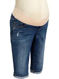 Maternity Demi-Panel Denim Bermudas (16")