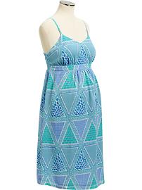 Maternity Printed Chiffon V-Neck Dresses