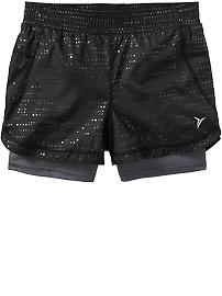 Girls Active Double-Layer Shorts