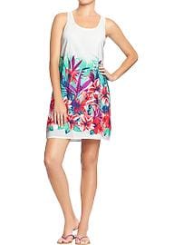 Women's Floral Crepe Tank Dresses