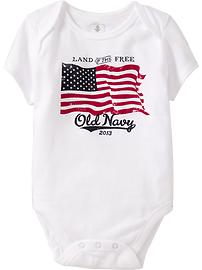 "Land of The Free" American-Flag Bodysuits for Baby