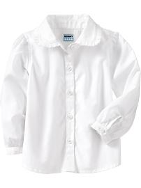 Poplin Ruffle-Collar Shirts for Baby