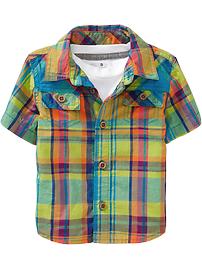 Plaid Poplin Shirts for Baby