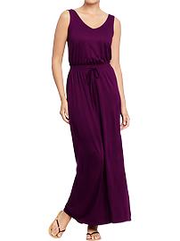 Women's Jersey-Drawstring Sleeveless Maxis