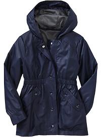 Girls Snap-Front Hooded Windbreakers