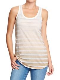 Women's Burnout-Stripe Tanks