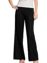 Women's Fold-Over Linen-Blend Pants