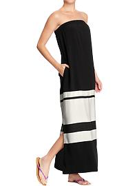 Women's Color-Blocked Tube Maxi Dresses