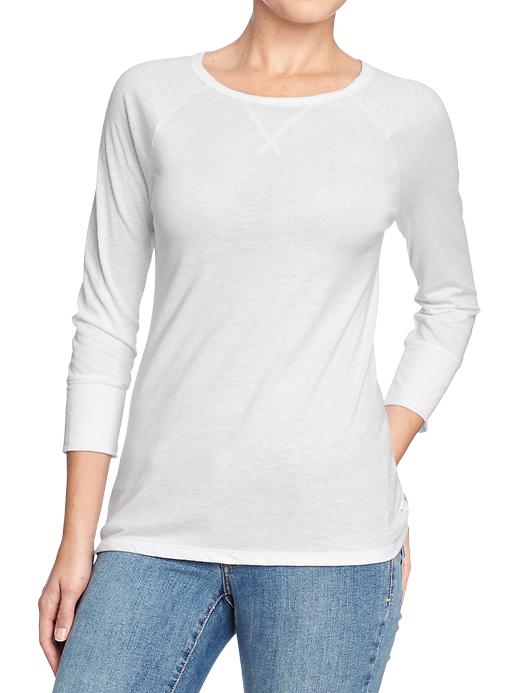 Old Navy Womens Vintage Raglan Crew Tees - Bright white