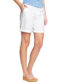 Women's Cuffed Twill Bermudas (7")