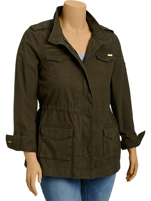 View large product image 1 of 2. Women's Plus Military-Style Canvas Jackets