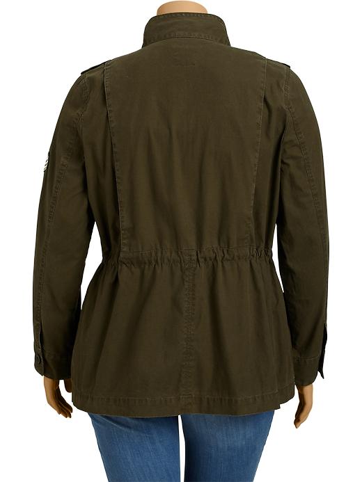 View large product image 2 of 2. Women's Plus Military-Style Canvas Jackets