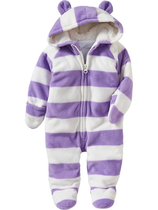View large product image 1 of 1. Micro-Performance Fleece Hooded One-Pieces for Baby